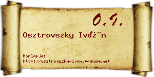Osztrovszky Iván névjegykártya