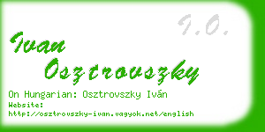 ivan osztrovszky business card